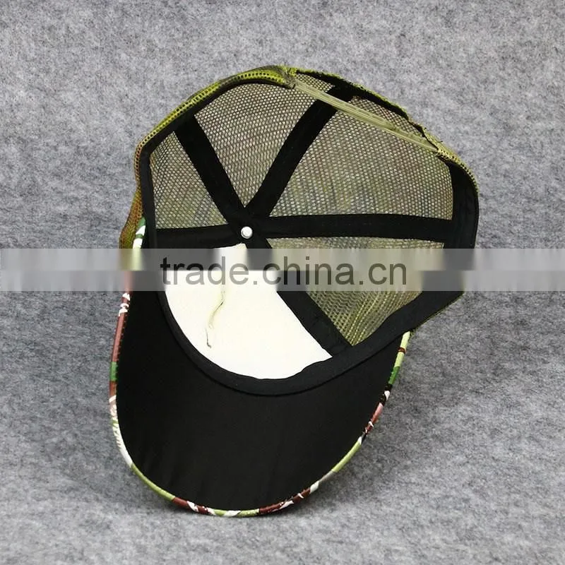 Factory Wholesale Good Quality Military Camo Mesh Unisex Trucker Hat Cap