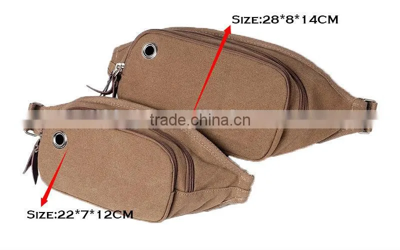 China manufacturer fashion canvas waist pouch for men H0097