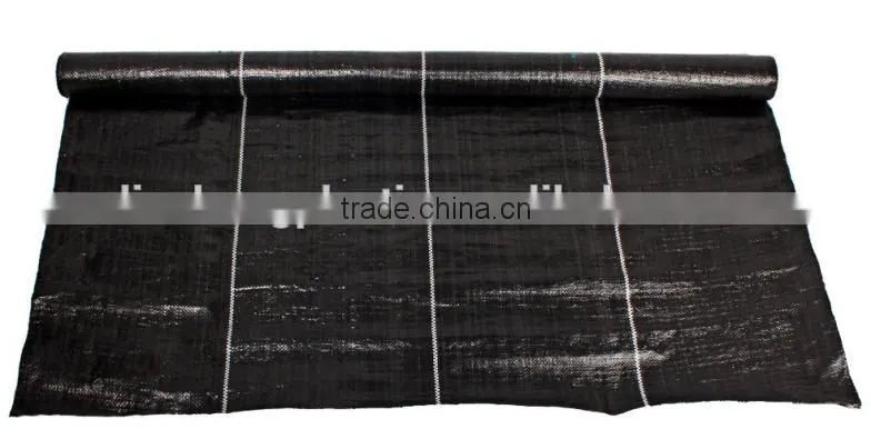 Heavy duty anti-weed fabric membrane, China Anti-UV Plastic Woven Geotextile Weed Barrier , Weed control membrane 2mx50m