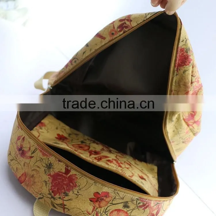 New trend girls' real wood veneer printing multifunctional folding Backpack