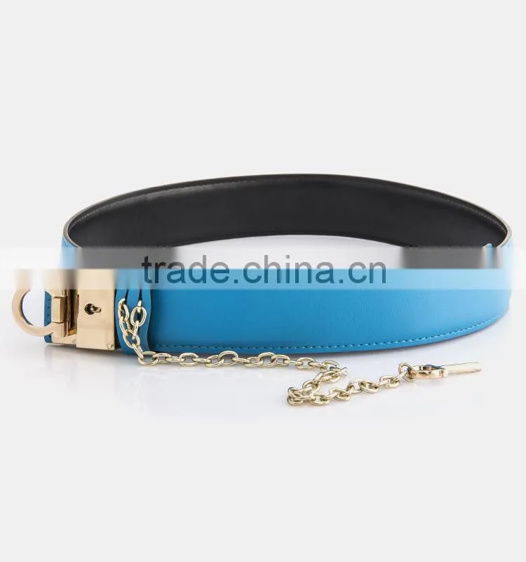 Charming exotic ladies leather belt Attractive women genuine belt Metal buckle leather belt