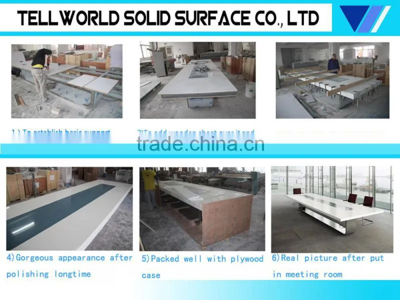 High quality acrylic solid surface boardroom table/meeting room table/conference table socket