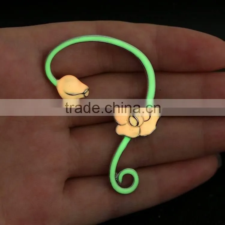 glow in the dark shaped stud rose flower earring