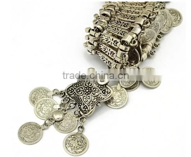 Bohemian Vintage Chunky Punk Tribal Antique Coins Tassels Choker Necklace