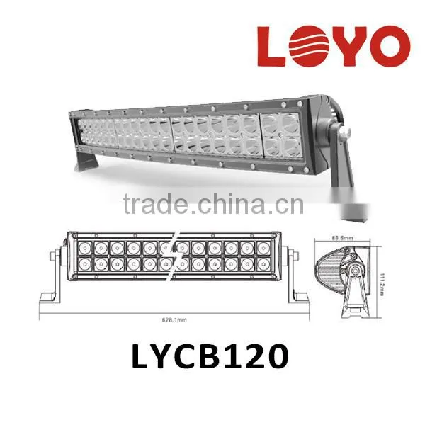 50'' Curved 96*3W Super Bright Double Row LED Driving Light Bar, 288W Offroad Curved LED Light Bar