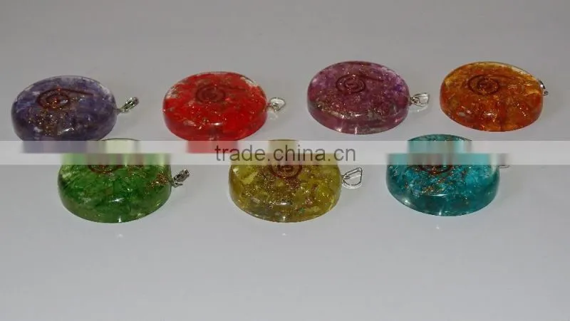 7 Chakra Heart Pendants : Heart Cabochon Chakra Pendant for Sale