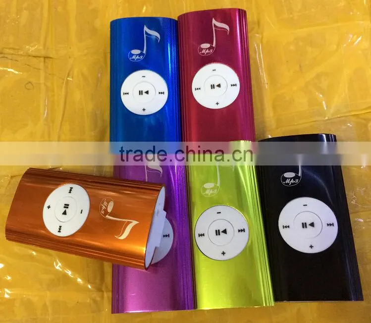 Fashion slim mini clip digital music mp3 player with built in speaker