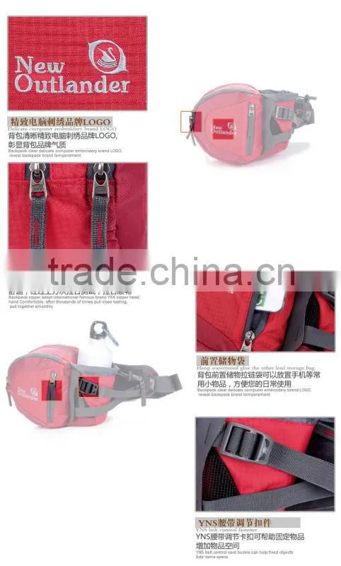 2015 wholesale fanny pack with water bottle holder for sport