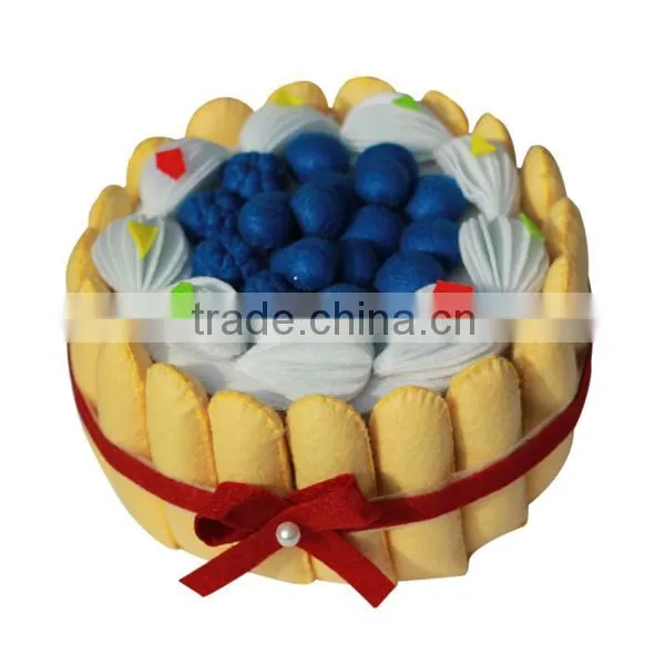 Beautiful non-woven fabric birthday cake decoration toy