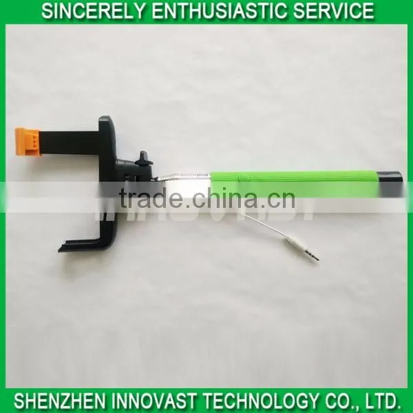3.5mm audio cable wired monopod selfie stick with beautiful appearance