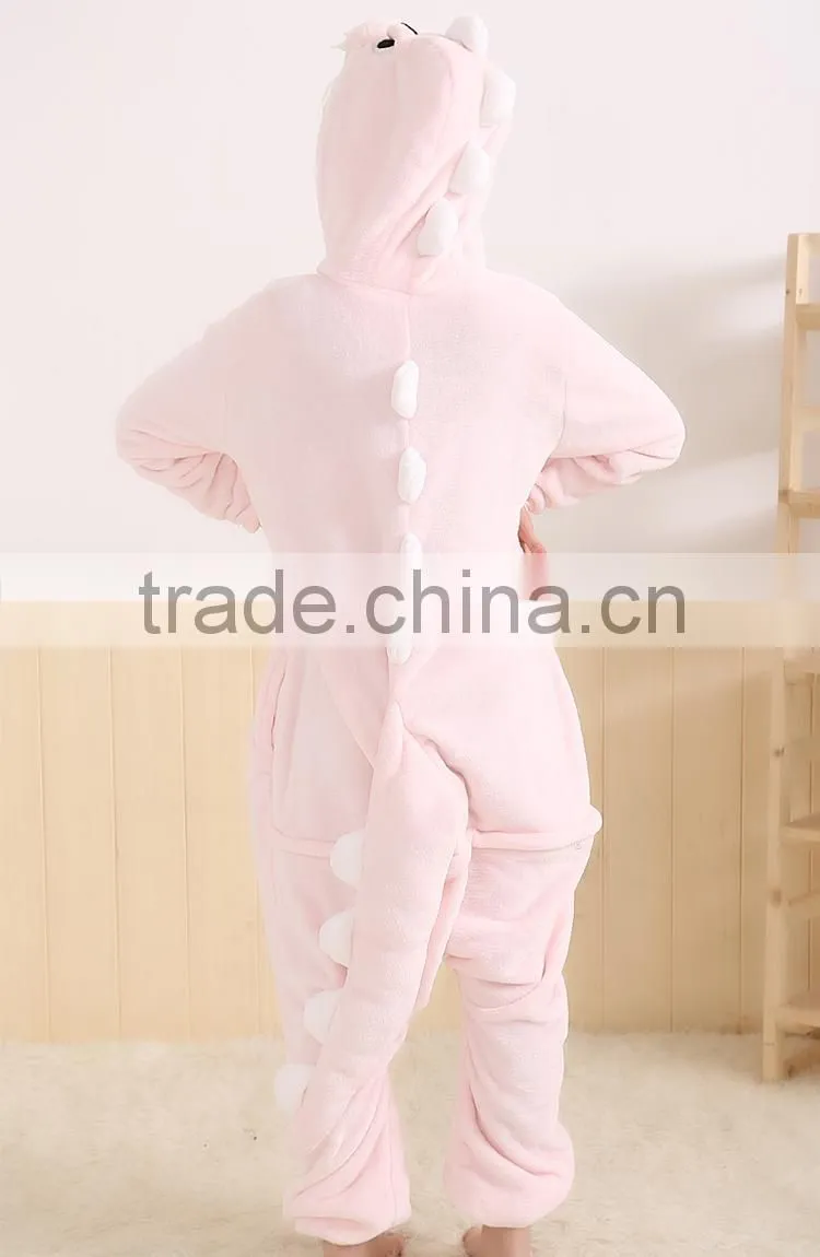 New Pink Dinosaur Adult Animal Winter Fleece Onesie KK860