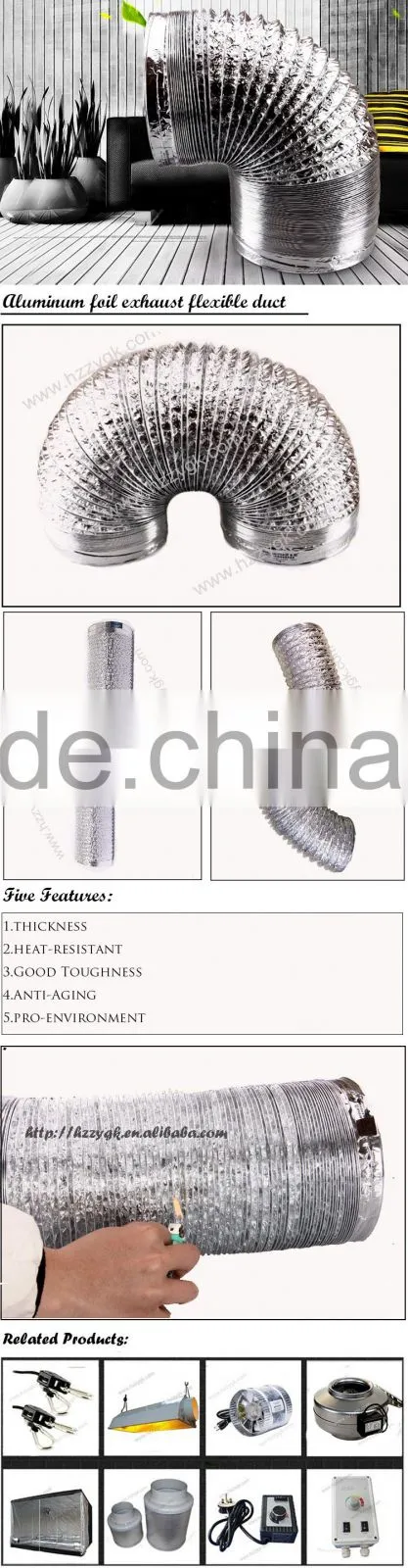 A/C Systems Flexible Aluminum Exhaust Ducts Air Ducting Vents Insulated hydroponic aluminum ducting