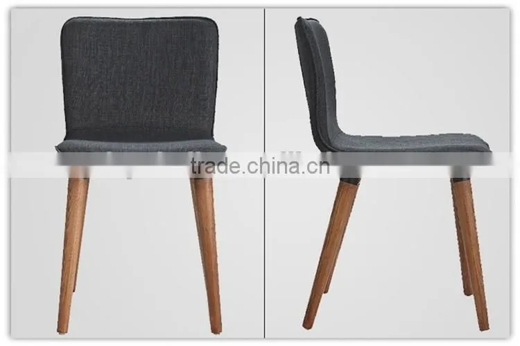 black fabric wooden dining chairs
