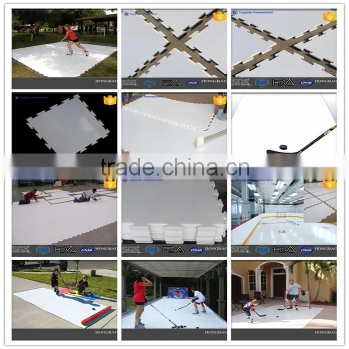 HDPE Self-lubricating synthetic ice rink/ roller skating court flooring