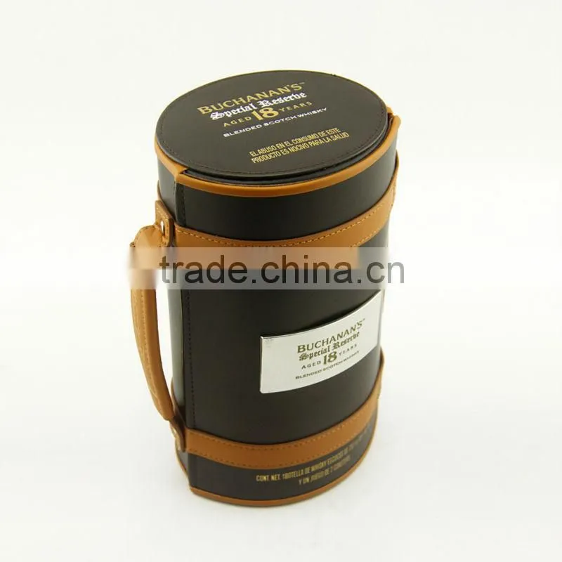 Custom PU Leather Christmas Gift Boxes for Wine Bottles