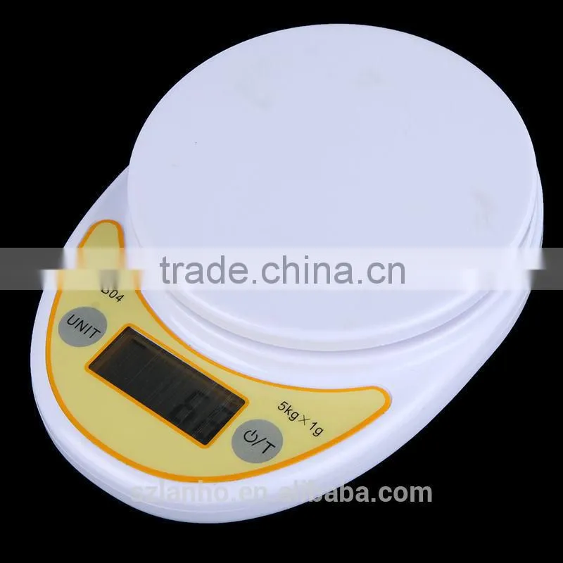 5KG 5000G/1G Home Kitchen Scale Digital LCD Diet Food Weight 3 Units with Bowl