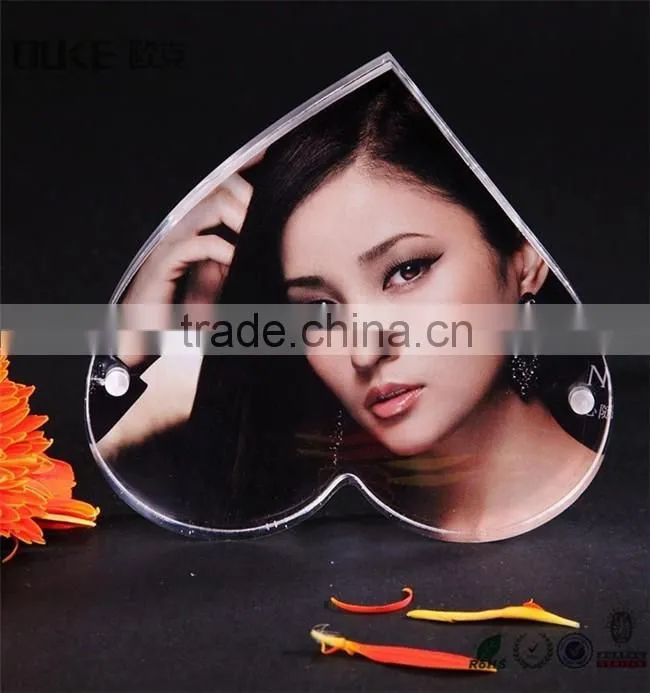 High quality clear heart shape mini acrylic sexy girl photo frame