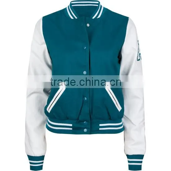 Custom manufacturer fashion varsity letterman jacket with hood