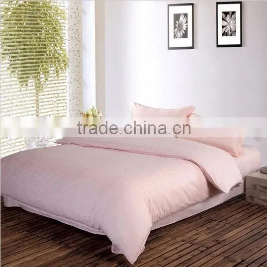 100% cotton plain stripe hotel bed cover duvet cover/bed sheet flat sheet/pillowcase Manufacturers in China