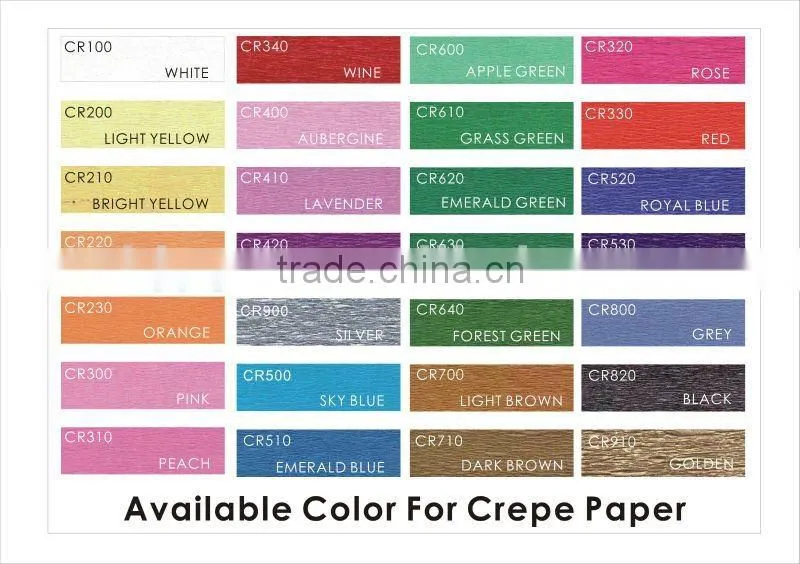 Color Crepe Paper For Gift/Promotion/Decoration/solid color wrapping paper