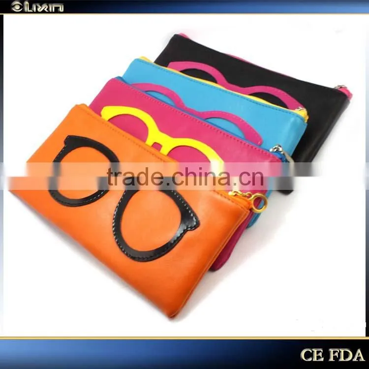 2015 hot selling leather zipper glasses pouch,eyeglasses pouch