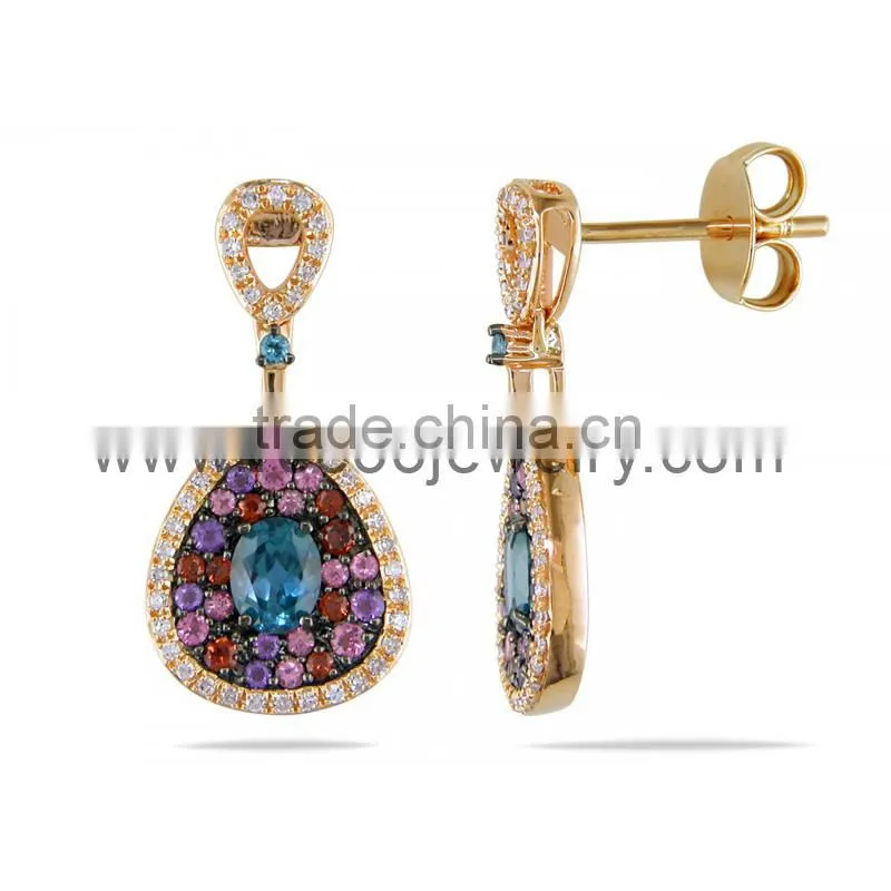 2013 dubai silver plated rhodium earrings new production