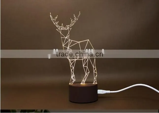 3d lamp animal design table lamp fast usb charging rechargable white lighting Christmas gift sinohamm made in shenzhen