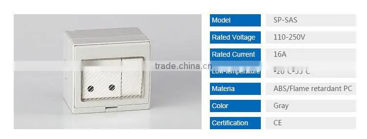 Outdoor Waterproof Switcher And Socket On Off Switch Waterproof(SP-SAS)