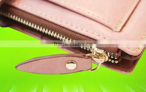Luxury and fancy hand made ladies clutch leather purse made in China