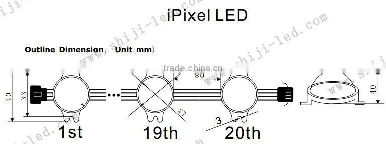 round 30mm rgb 3 points led module lighting