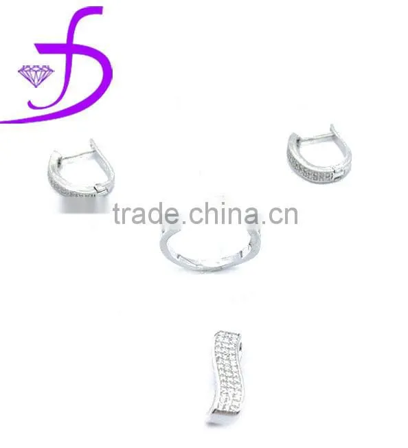 925 Silver Jewelry Set with CZ Stones, Micro Pave Setting, Wedding Jewelry Sets