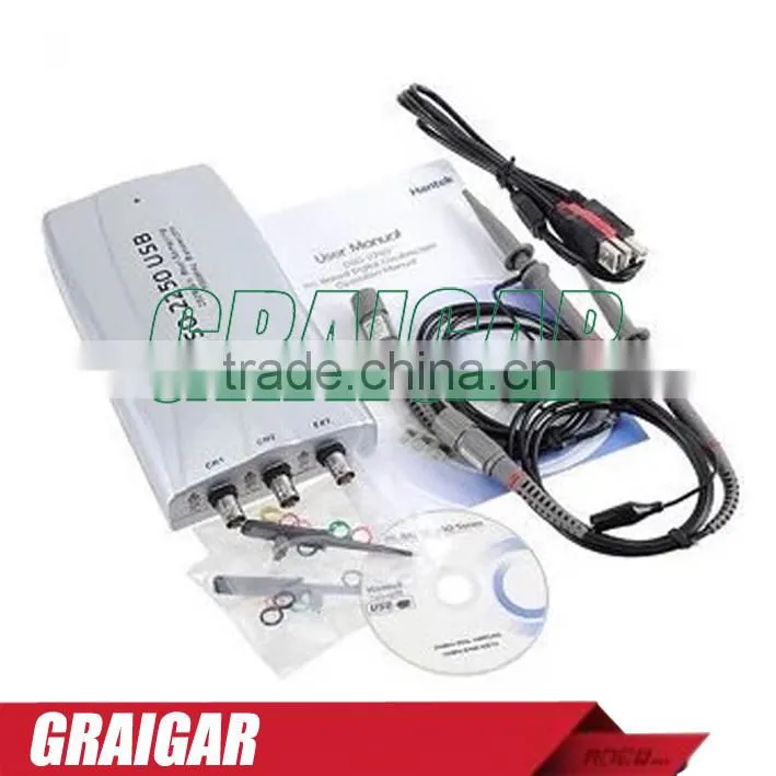 HOT SALE ! H041 Hantek DSO-2250 USB PC based USB Oscilloscope 100MHz 250MS/s 2 Channels Digital Oscilloscope