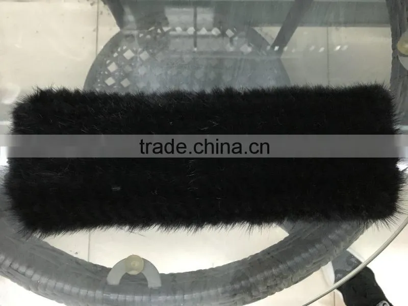 Genuine mink fur head band for women