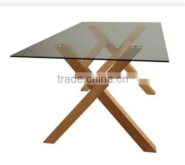 solid wood dining table set with glass top
