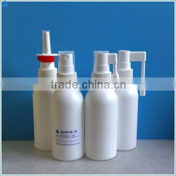 75ml 2.5oz HDPE Rotatable Rod Nozzle Throat Spray Bottle with Bullet Shape