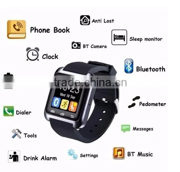 MTK6261 Sleep monitoring paypal accept u9 smart watch