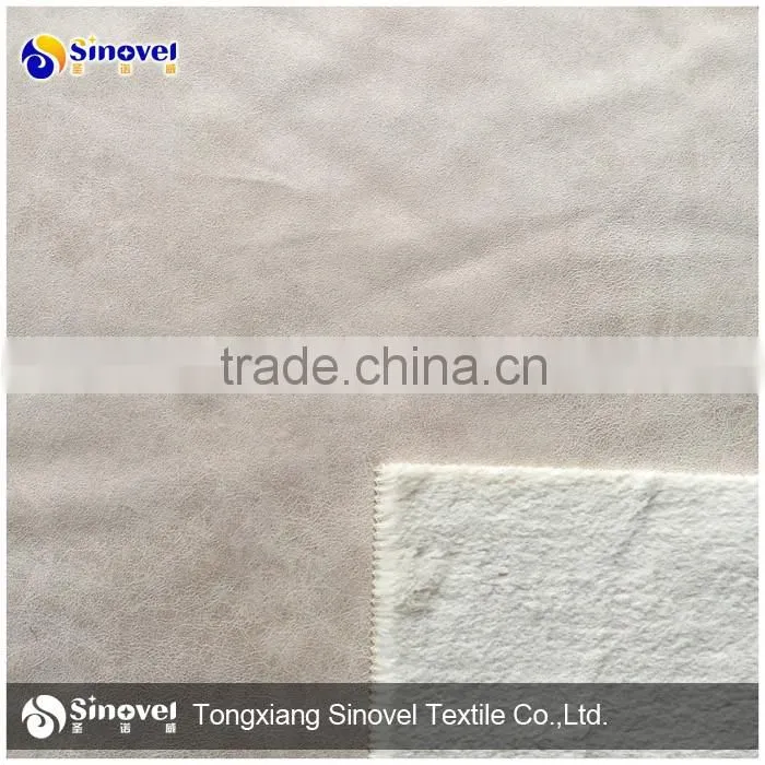 Garment fabric 100% Polyester winter coat fabric sude fabric bonded fur Women's coat fabric
