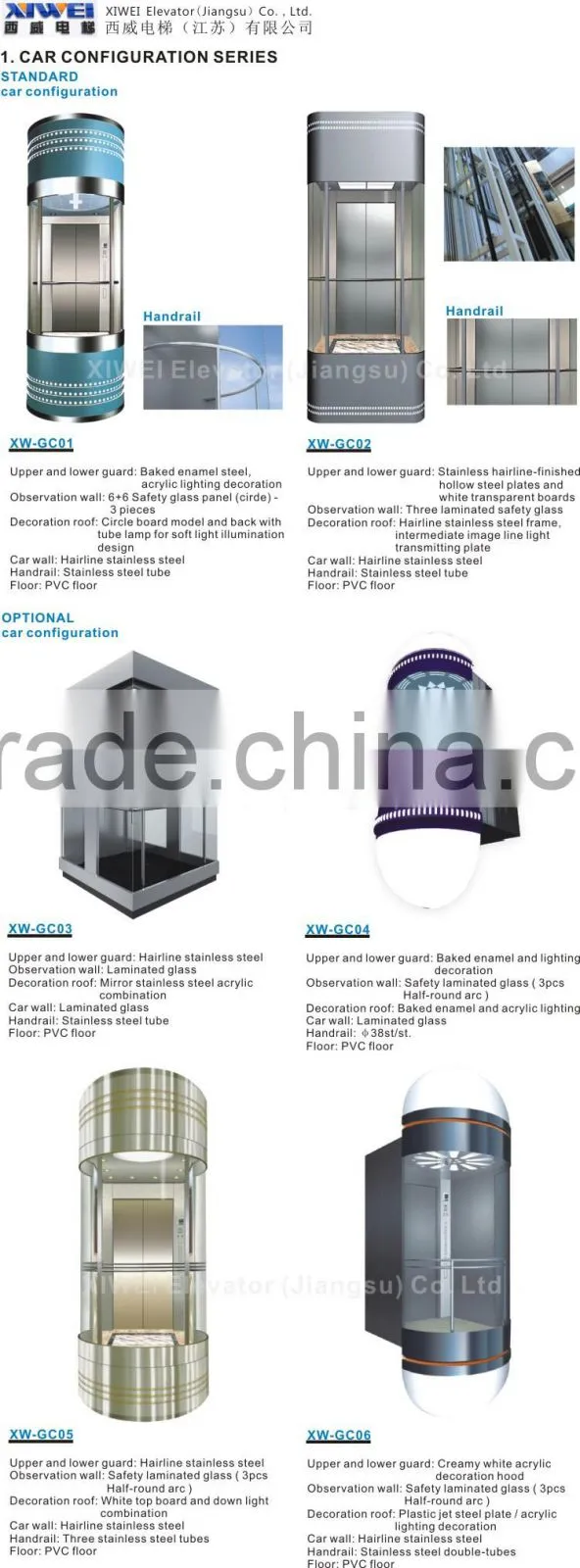 XIWEI Brand Observation Elevator/Sightseeing Elevator/Panoramic Lift