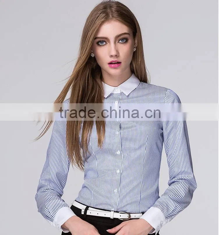 wholesale poplin bussiness lady shirt/blouse office uniform