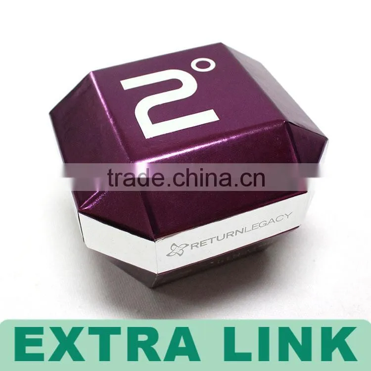 Newest factory design product diamond shape cosmetics package with paper card insert