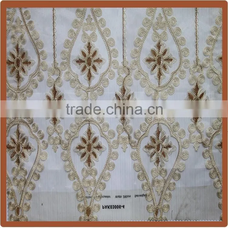 Hot Sale! Embroidered Organza Window Curtain sheer