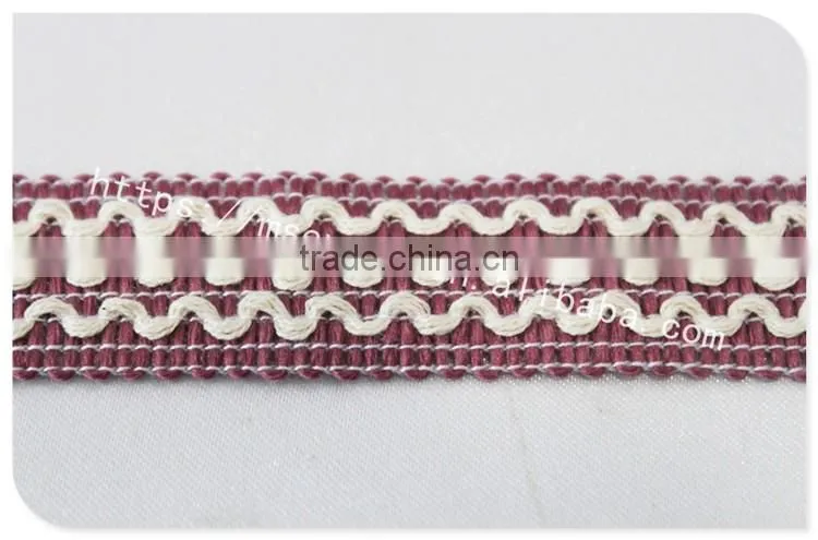 High qualoity 2cm width wave embroidery elastic webbing wholesale