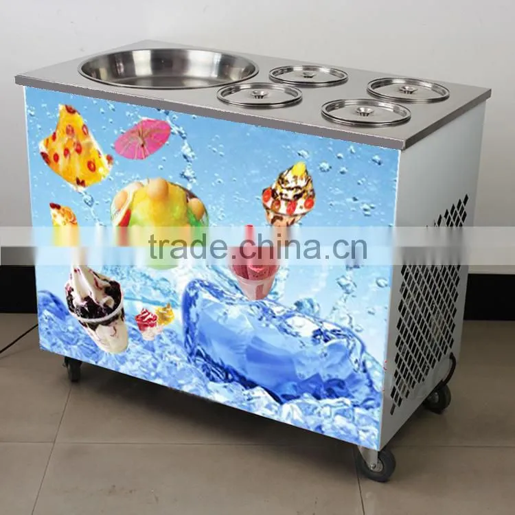 commercial fruit fried ice cream machine