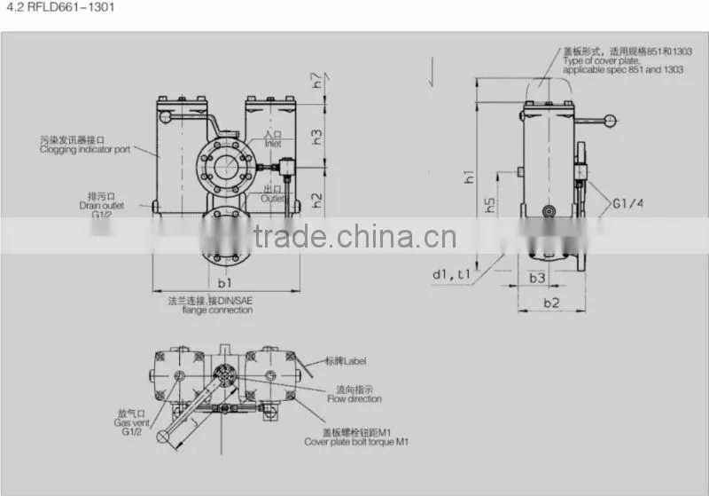 RFLD Hydraulic Diesel Oil Line Duplex Filter
