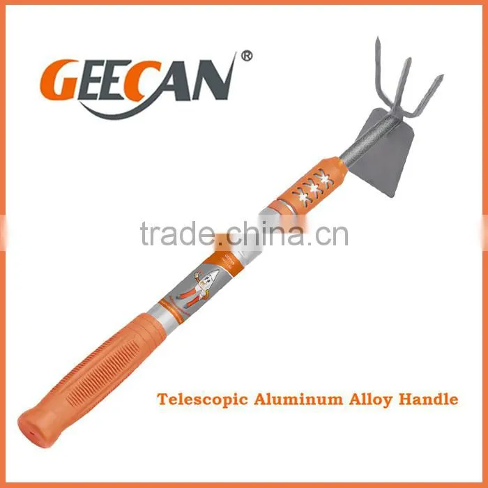 Telescopic rake and hoe