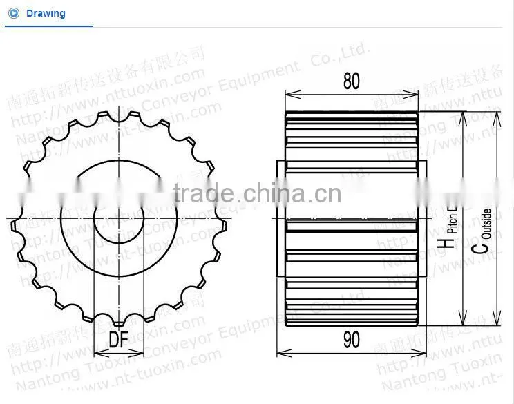 821 Plastic Classic Sprockets Machined for Conveyor