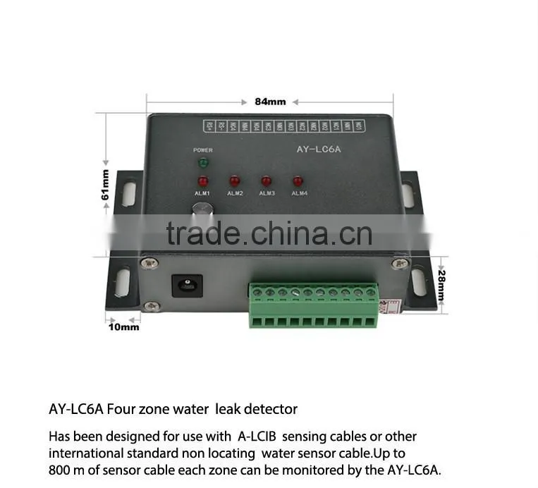 4 sense cable water leak detector, water leak detection system, water leakage alarm
