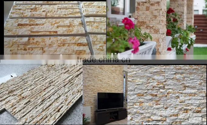Sunny yellow marble stacked stone