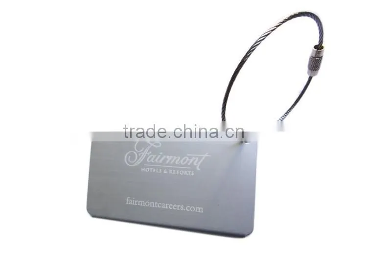 Custom Metal Luggage Tags with Wire Loop