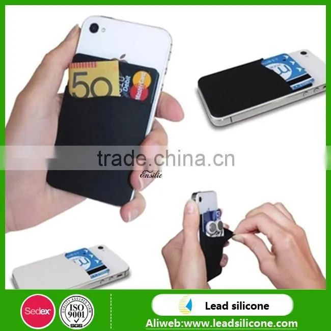 Promotional Gift Phone Card Holder, Custom Logo Silicone Card Pocket With 3M Sticker
